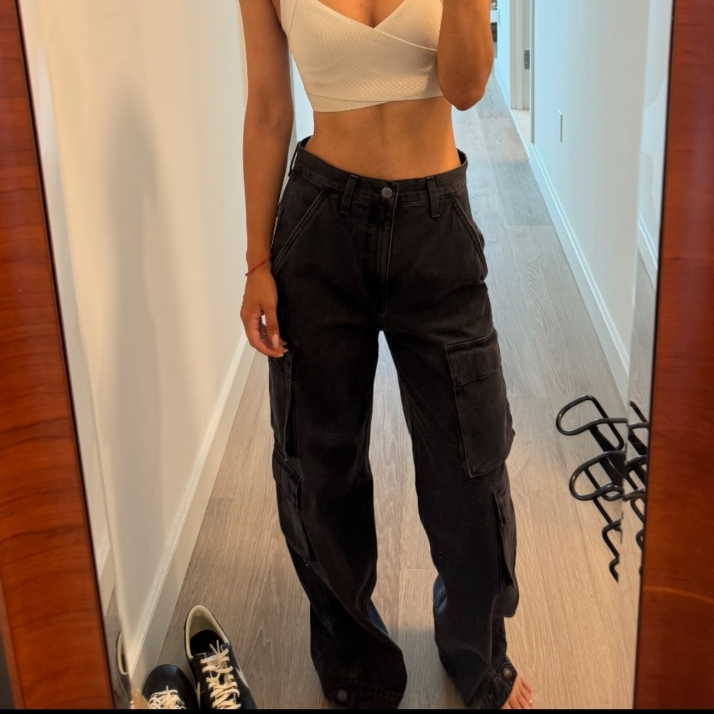 Aritzia Black Flare Wide Leg Jeans